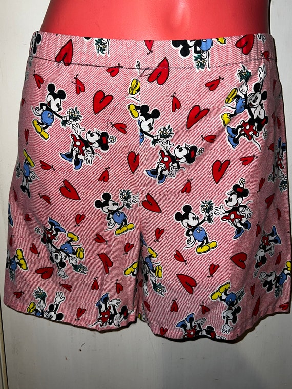 Vintage 1970’s Mickey and Minnie Mouse Shorts. Red