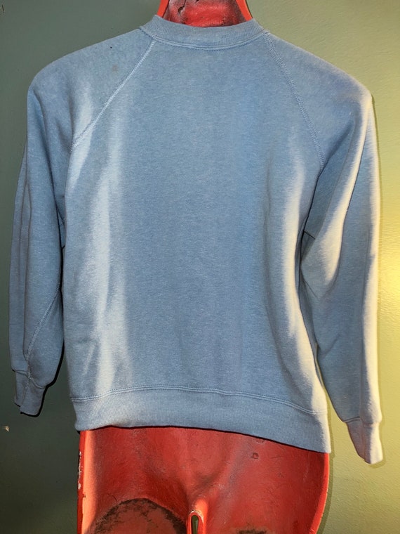 Vintage 80's Baby Blue Sweatshirt. Perfectly Dist… - image 4