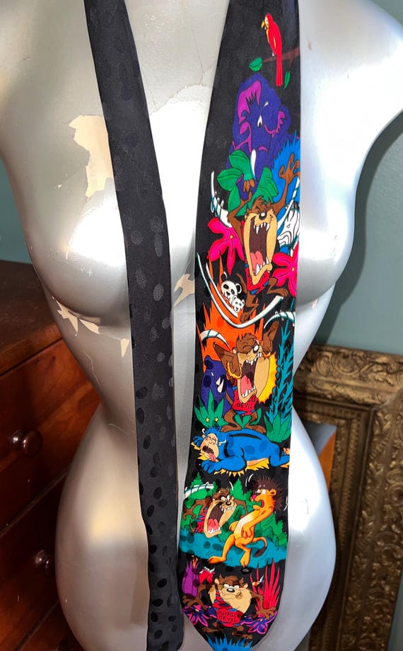 Vintage 1990’s Colorful Silk Tasmanian Devil Necktie