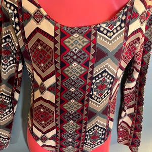 Vintage 1990's Abstract Design Bodysuit, Size Large 画像 2