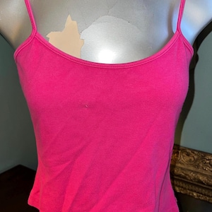 Vintage 1990’s Express Tricot Dark Pink Short Tank Top, Camisole Style, Size Medium