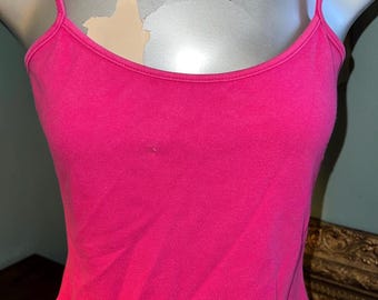 Vintage 1990’s Express Tricot Dark Pink Short Tank Top, Camisole Style, Size Medium