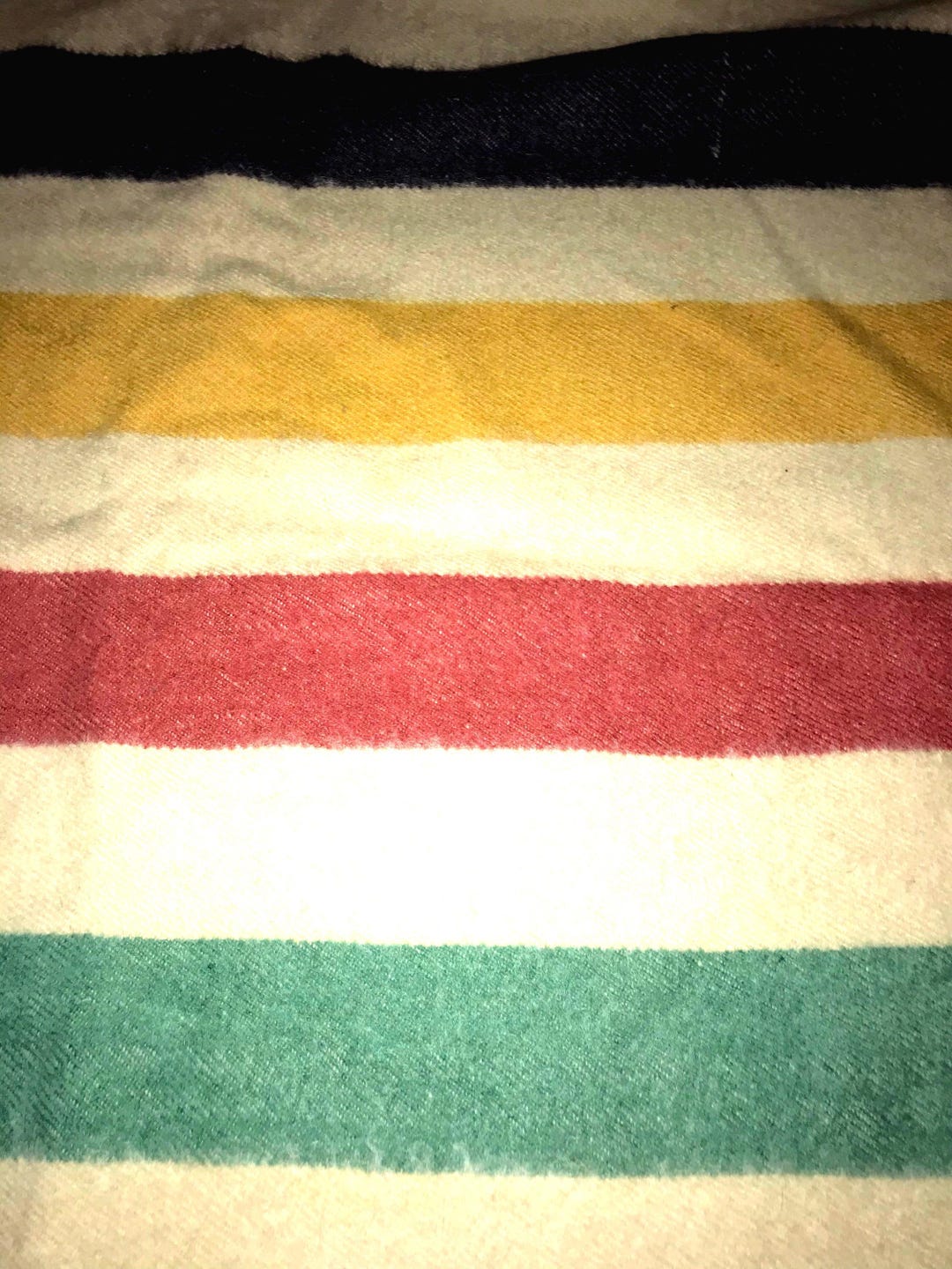 Vintage 1950's Witney Point Wool Blanket, Original, Beautiful Four