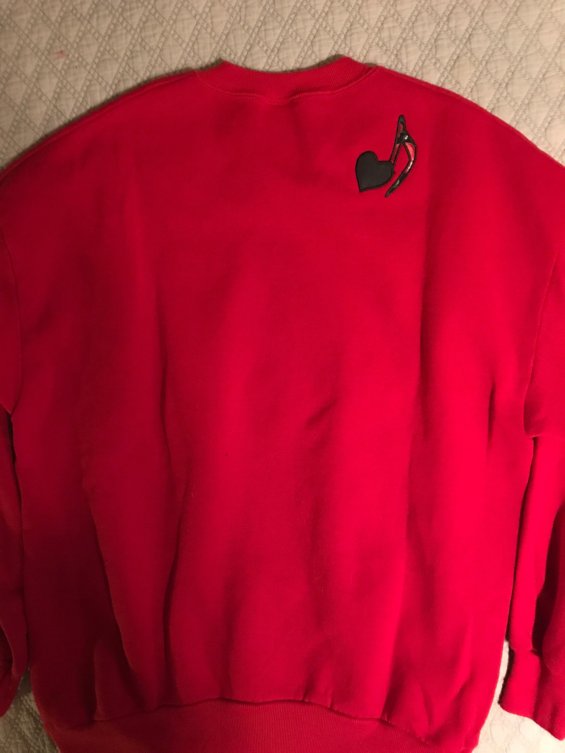 Vintage 80's Sweatshirt. Music Sweatshirt. Red Sweatshirt. Red Music
