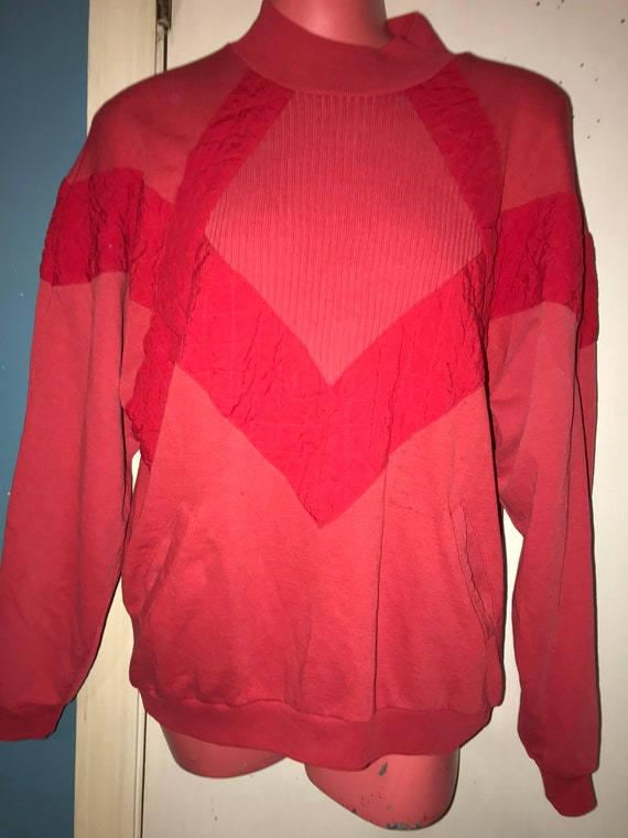 Vintage 80's Red Sweatshirt. Cool 80s Sweatshirt. 