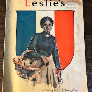Antique 1918 Leslie’s Magazine,