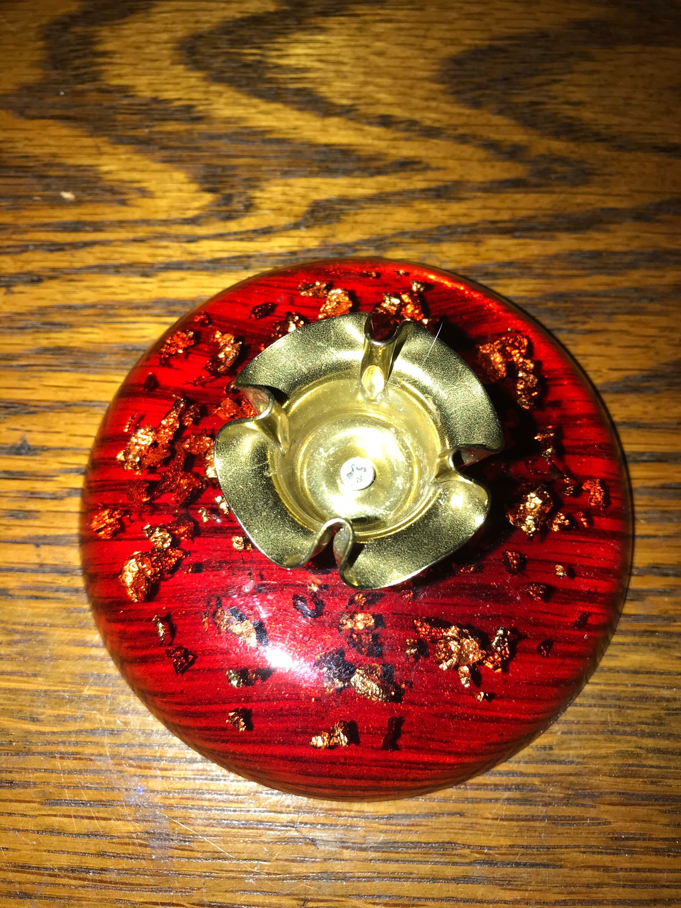 Vintage Red and Gol Lucite Candlestick Holders. Red Lucite With Gold