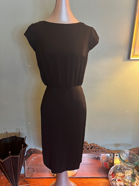 Vintage1940’s Black Crepe Dress. Little Black Dre… - image 2