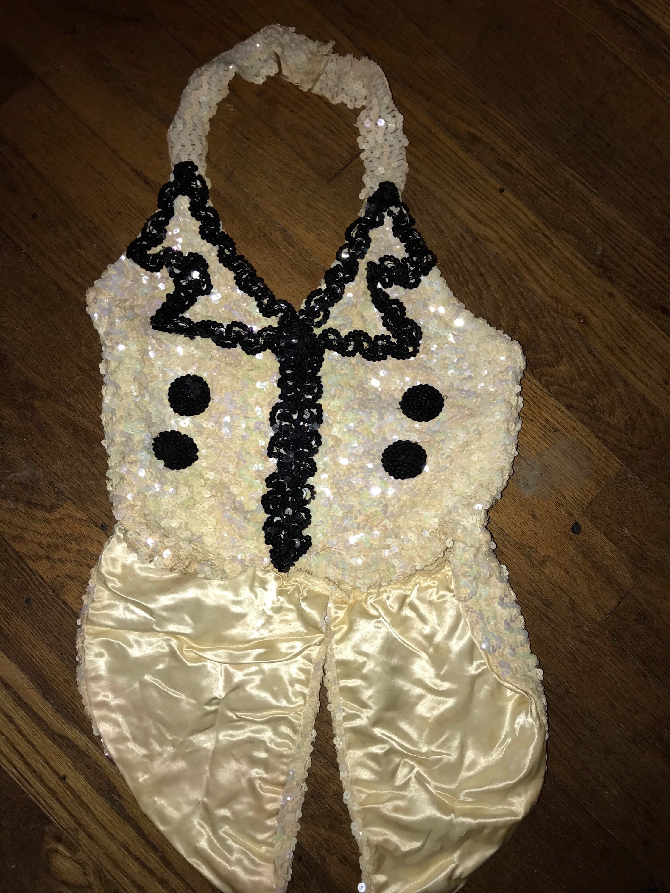 Vintage 1960’s Sequin White and Black Tap Costume. Taffy’s Adorable Tao