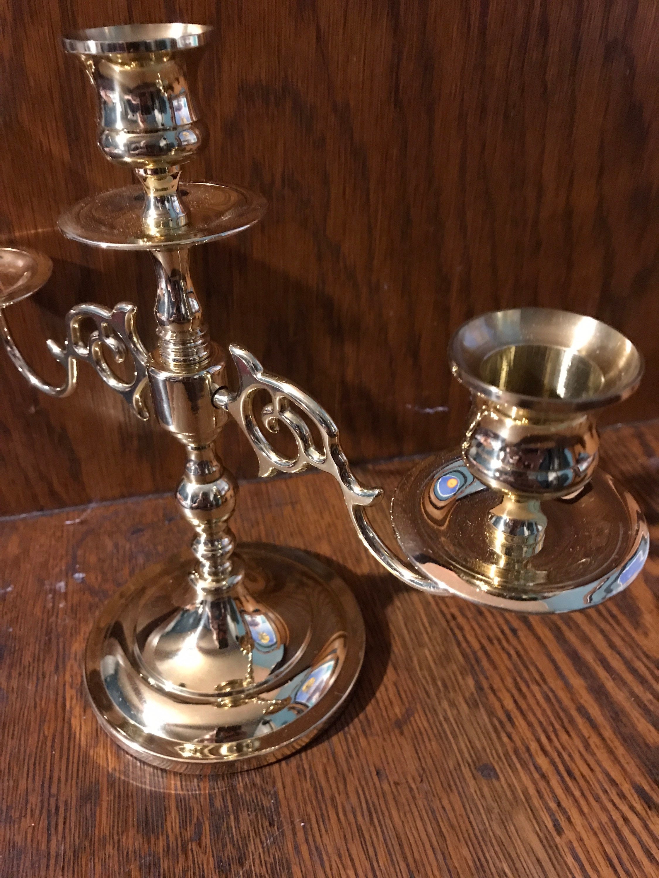 Vintage Baldwin Brass Candelabra. Vintage Brass Three Arm Candelabra