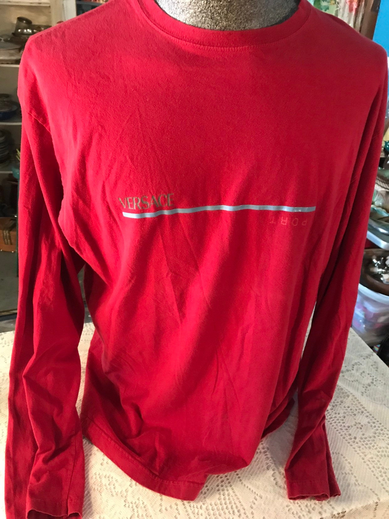 Vintage Versace Sport Shirt. Men's Versace. Red Versace Sport Shirt ...