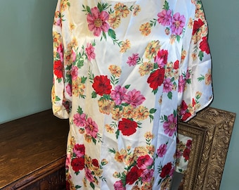 Vintage 1990’s Victoria's Secret Floral Satin Nightgown, Gold Label, Size Large
