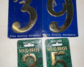 Vintage Brass. Vintage Brass House Numbers. Vintage Brass Address Numbers. Small and Large Brass Numbers.