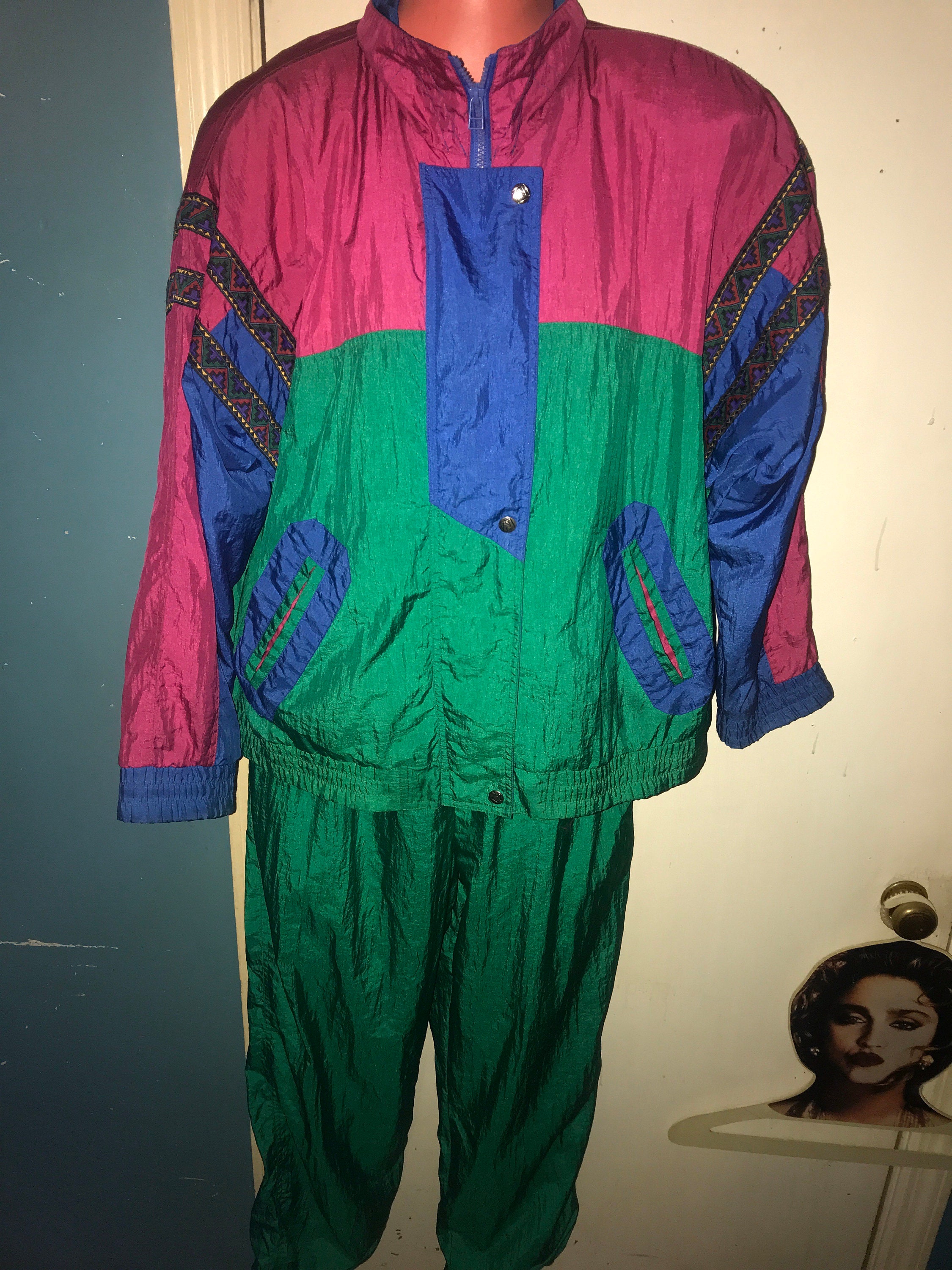 Vintage Windbreaker Track Suit. Windbreaker. 80's Tracksuit. Wind ...