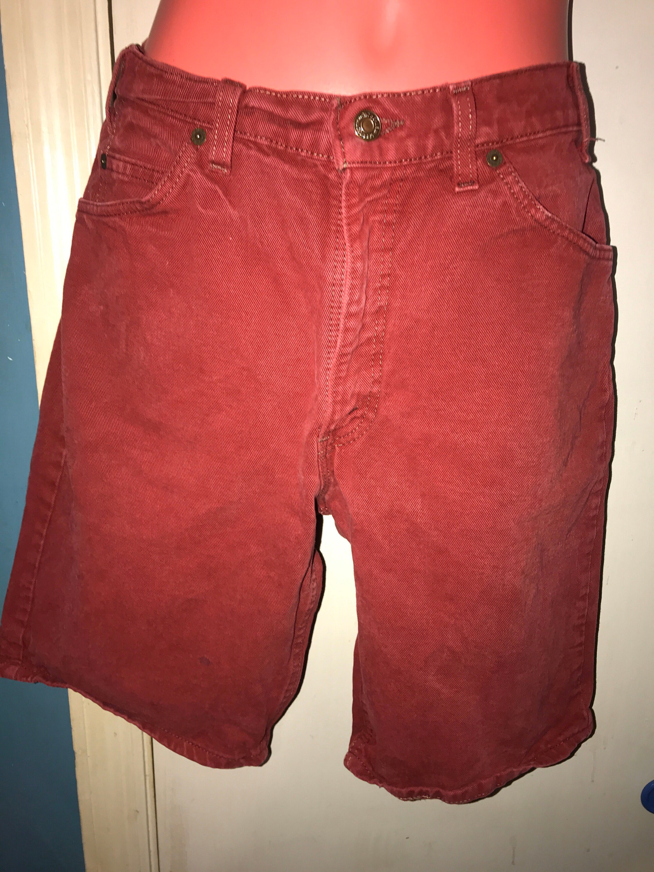 Vintage Levi 550 Red Jean Shorts. 90's Red Jean Shorts. Levi 550. Red ...