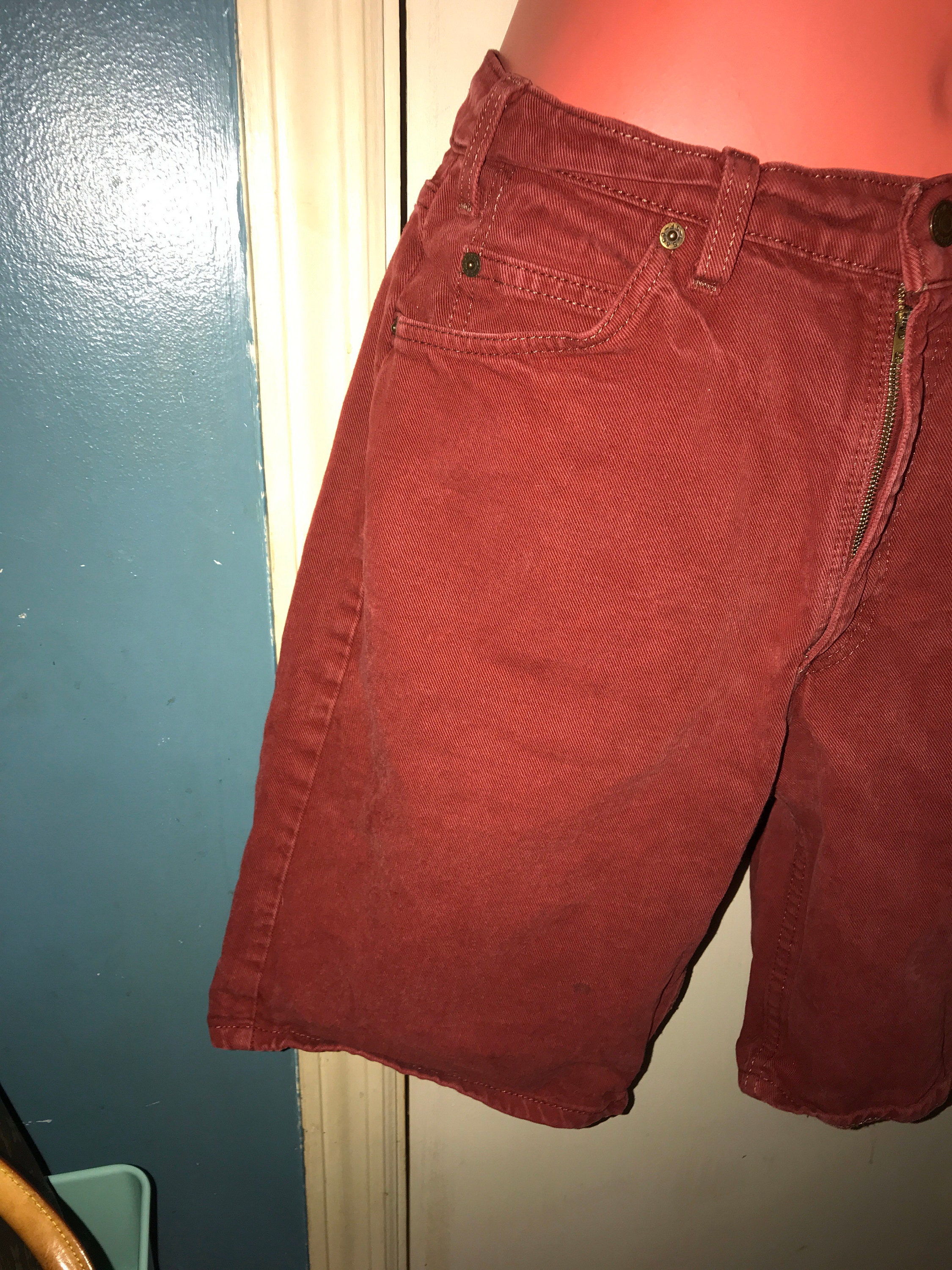 Vintage Levi 550 Red Jean Shorts. 90's Red Jean Shorts. Levi 550. Red ...