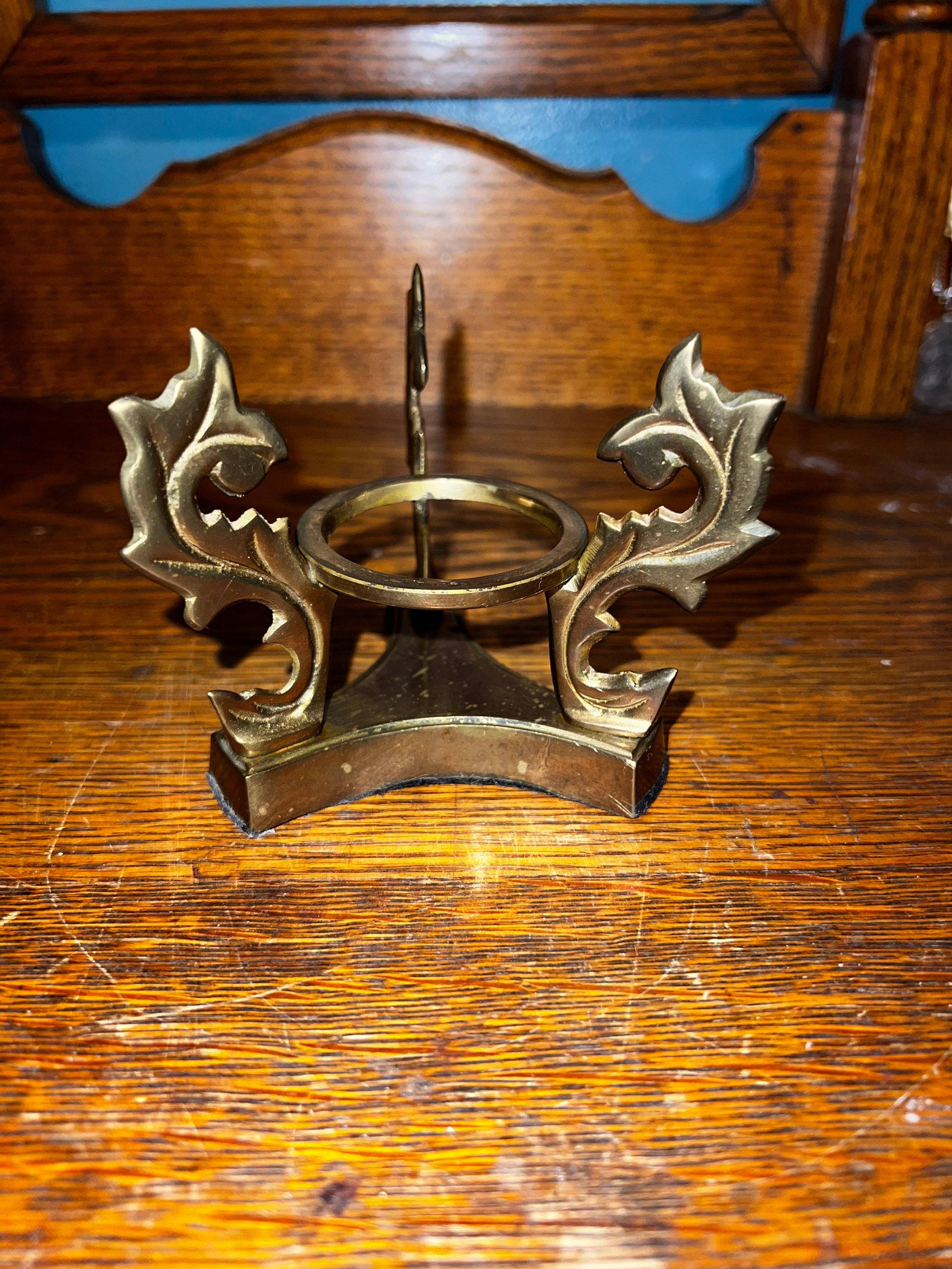 Vintage Brass. Vintage Brass Gazing Ball, Crystal Ball Stand. Brass