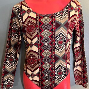 Vintage 1990's Abstract Design Bodysuit, Size Large 画像 1