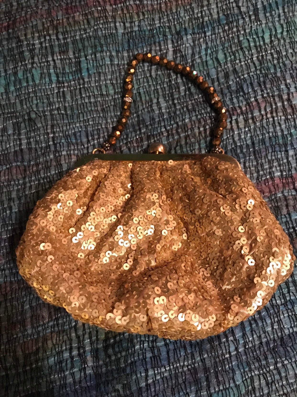 Vintage Gold Sequin Purse. Carlisle Gold Bling Purse. Vintage Evening
