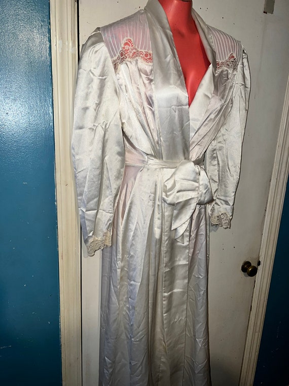 Vintage Christian Dior Satin Robe. Champagne Robe… - image 3