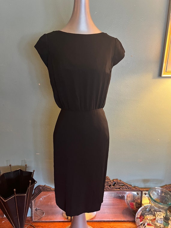 Vintage1940’s Black Crepe Dress. Little Black Dre… - image 1