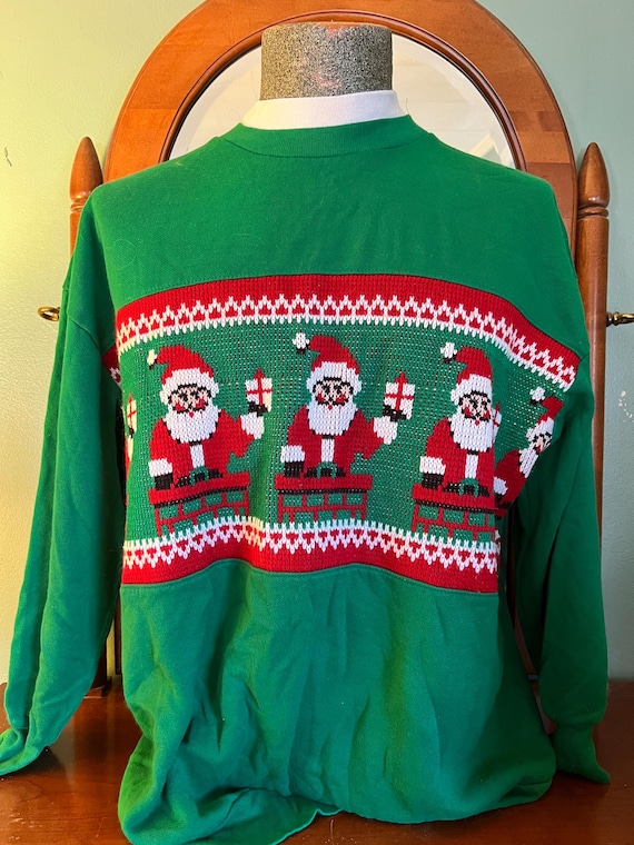 Vintage 1980’s Green Christmas Sweatshirt