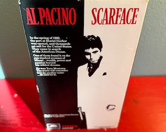 Vintage 1980’s Scarface  VHS Tape. Vintage Video Movie Tape. Scarface Movie, Double Tape VHS