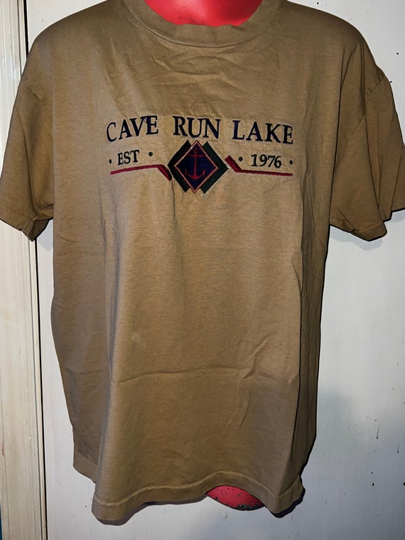 Vintage Kentucky Lake T-shirt. Tan Cave Run Lake Shirt. Vintage T-shirt. KY, Cave Run Lake T-shirt. Lake It Till You Make It! Size Large