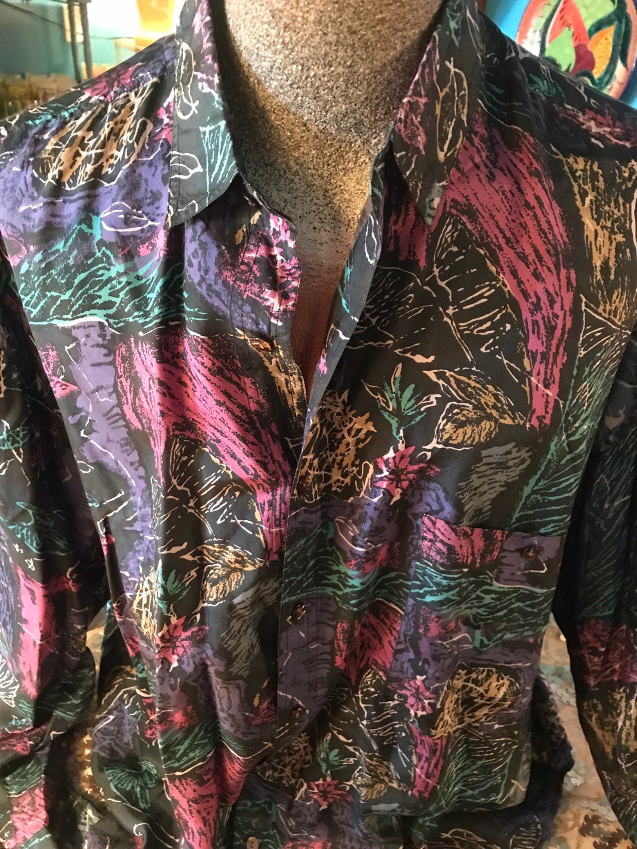 Vintage 90s Mens Silk Shirt. Protest Silk Shirt. 90s Silk Shirt ...