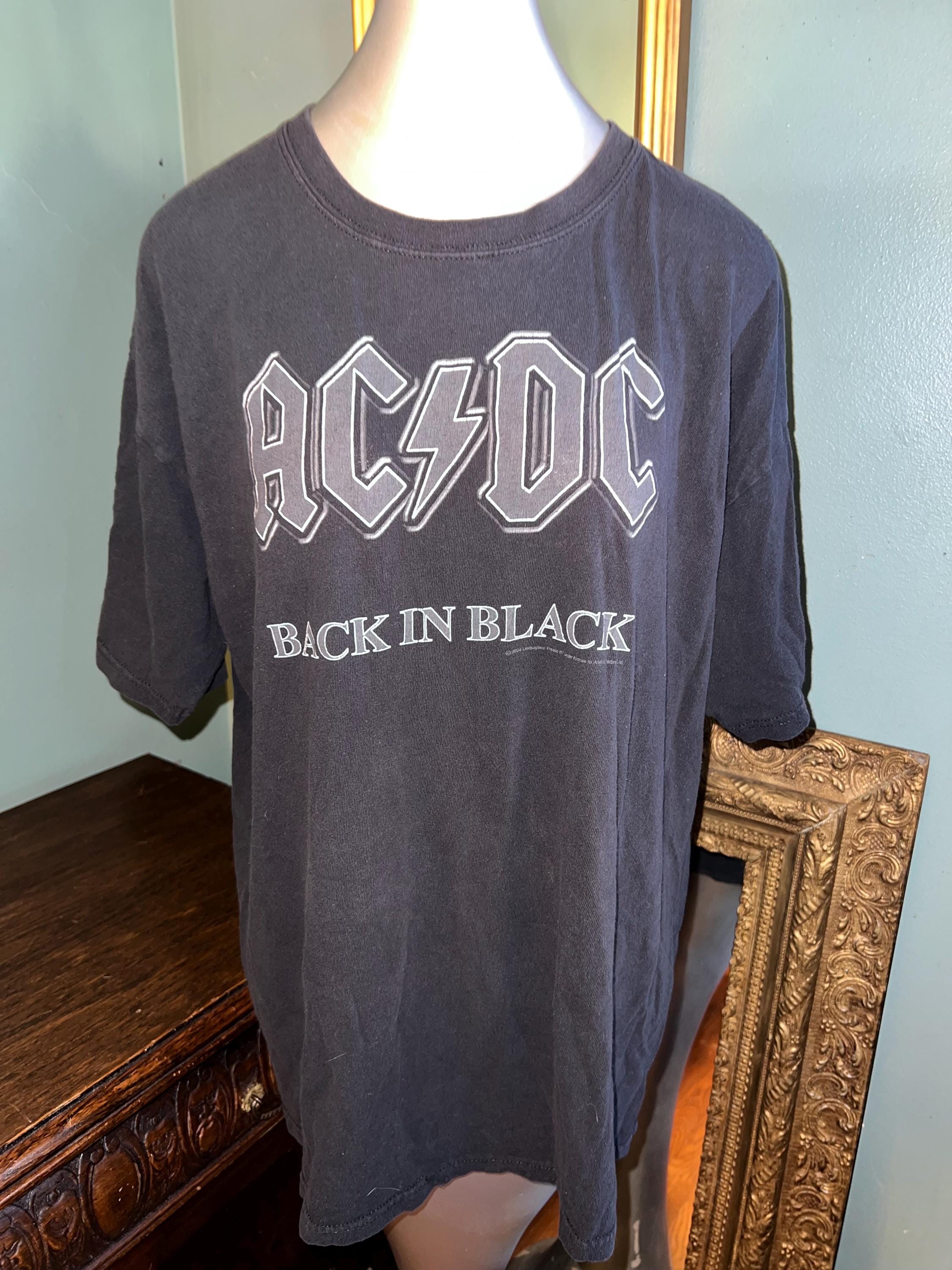 【古着】AC/DC ブラックフェードTシャツ〈Lサイズ〉 Faded Acdc T Shirt - Etsy