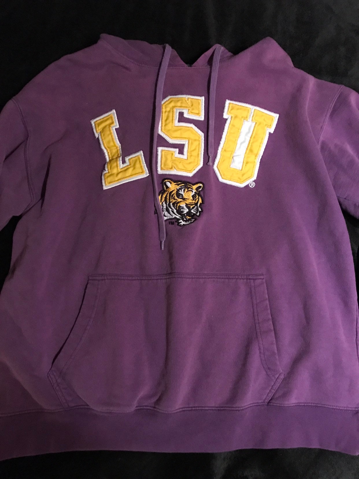 Vintage 90's LSU Tigers Hooded Sweatshirt. Purple LSU Tigers Sweatshirt ...