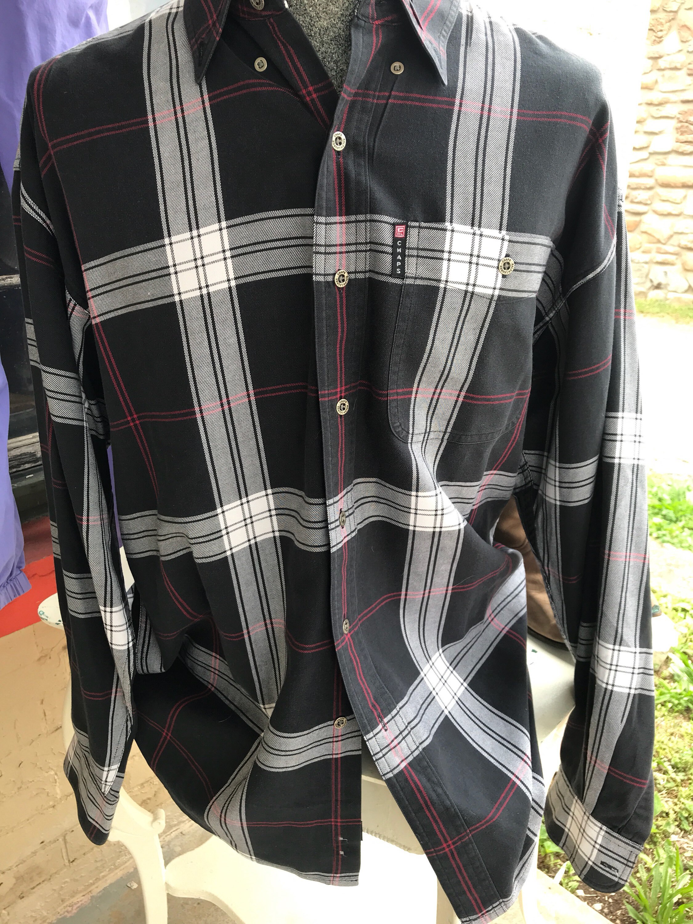 chaps mens button down shirts