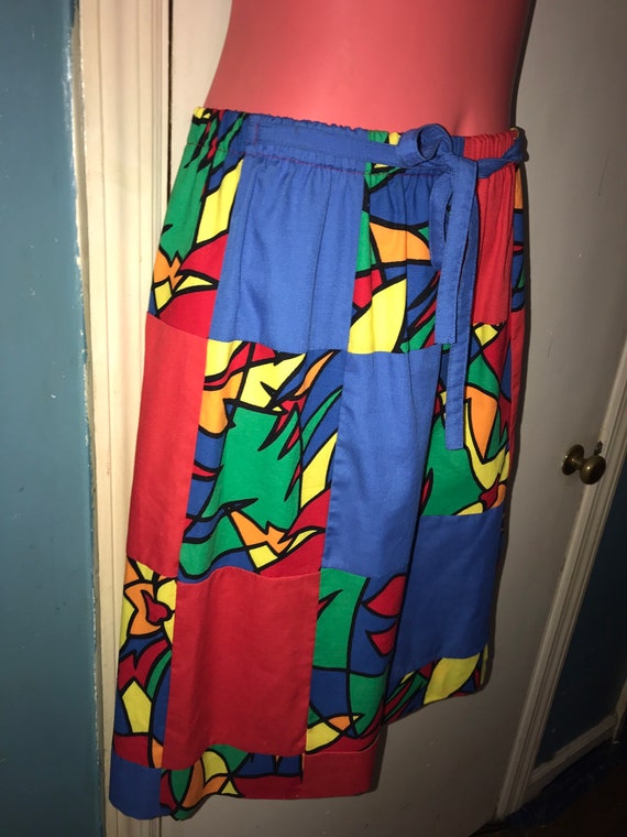 Vintage 80's Sanibel Sport Skirt. Abstract Color … - image 3