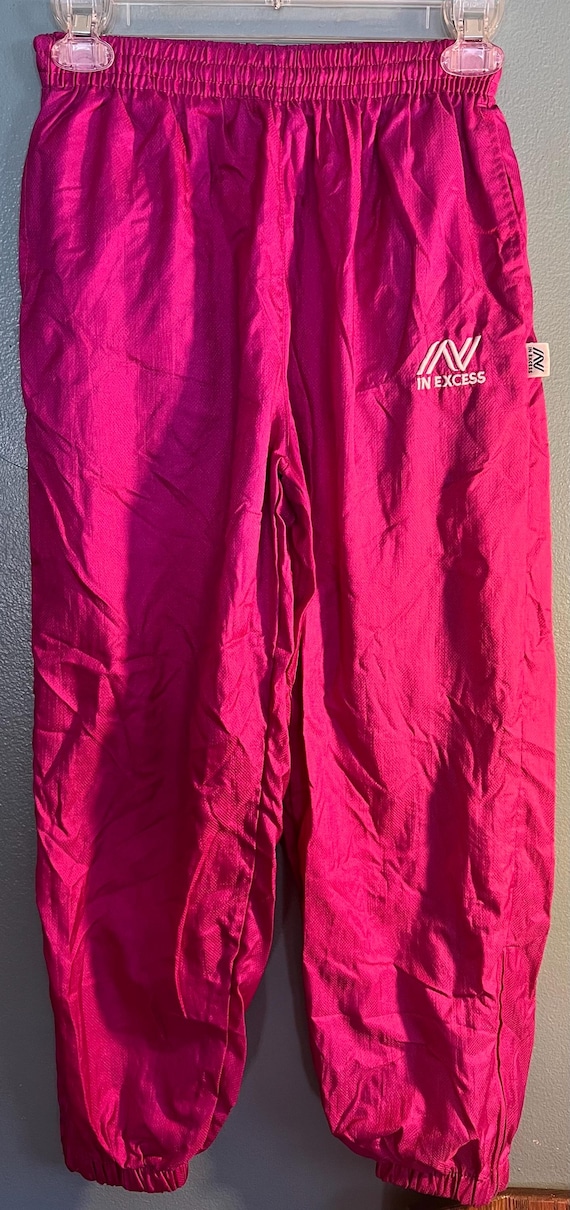 Vintage Kid’s Pink Windbreaker Pants, Size Medium