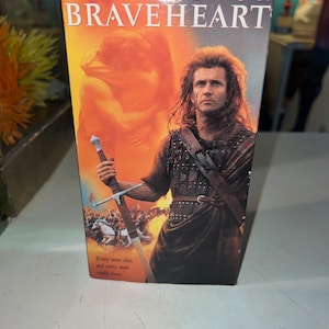 Vintage 1995 Braveheart VHS Tape, Mel Gibson