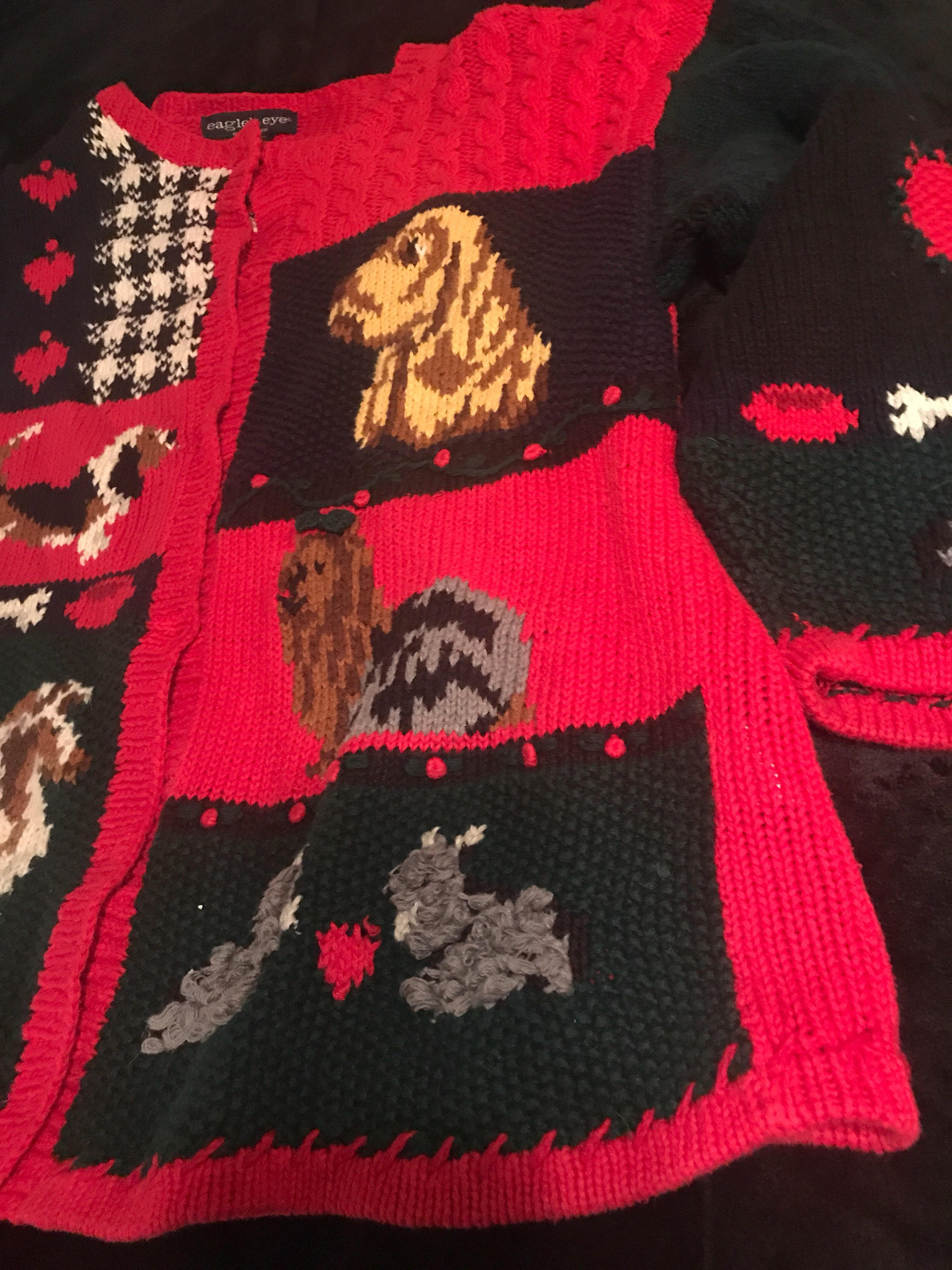 Vintage Dog Sweater. Ugly Dog Sweater. Dog Sweater. Dog Lovers. Dog