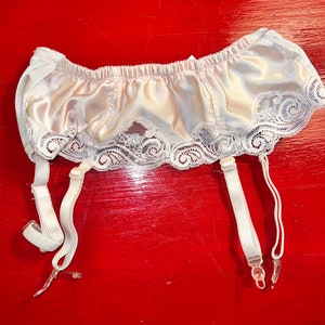 Vintage 1980’s Christian Dior Satin and Lace Garter Belt. True Vintage