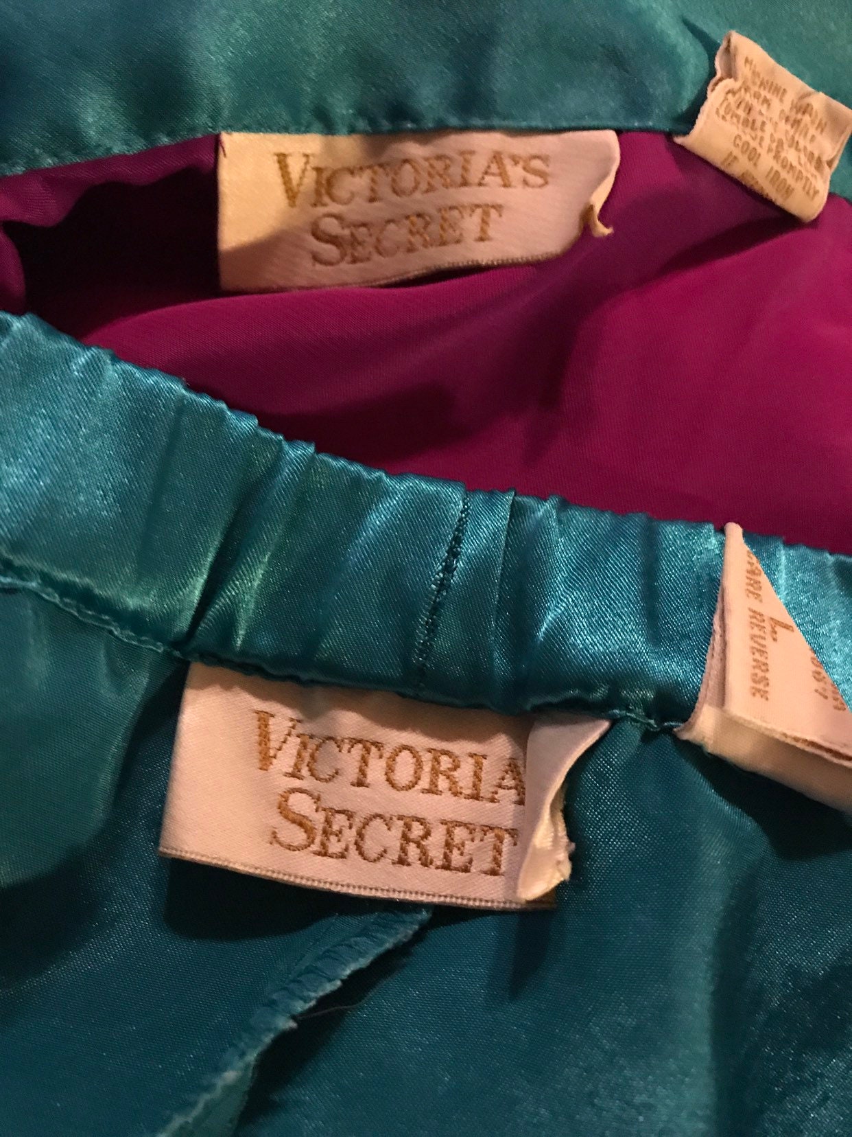 Vintage Victorias Secret Pajamas. 1990's Victorias Secret Satin Pajamas ...