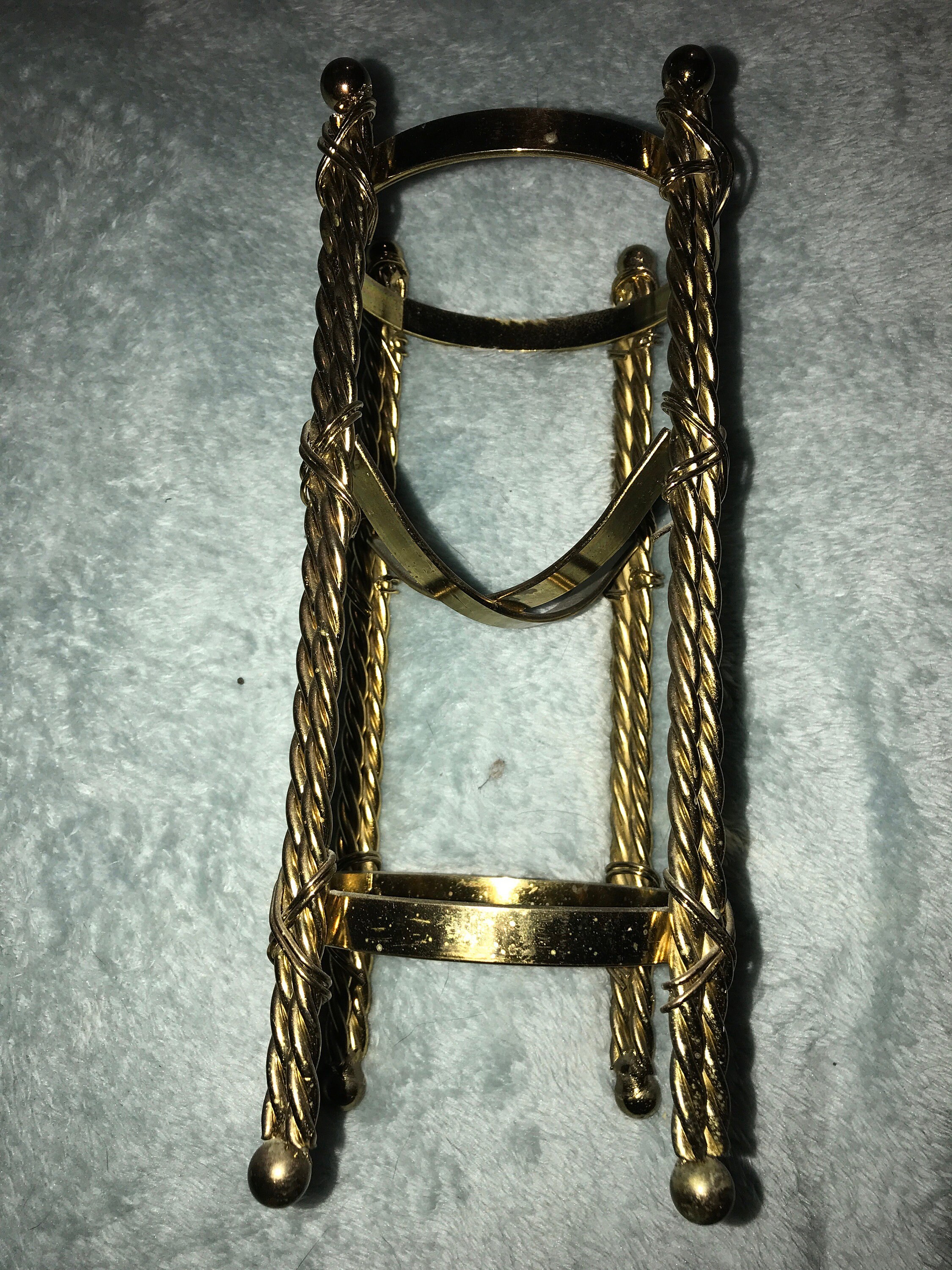 Vintage Brass Stand. Vintage Brass Gazing Ball, Crystal Ball Stand