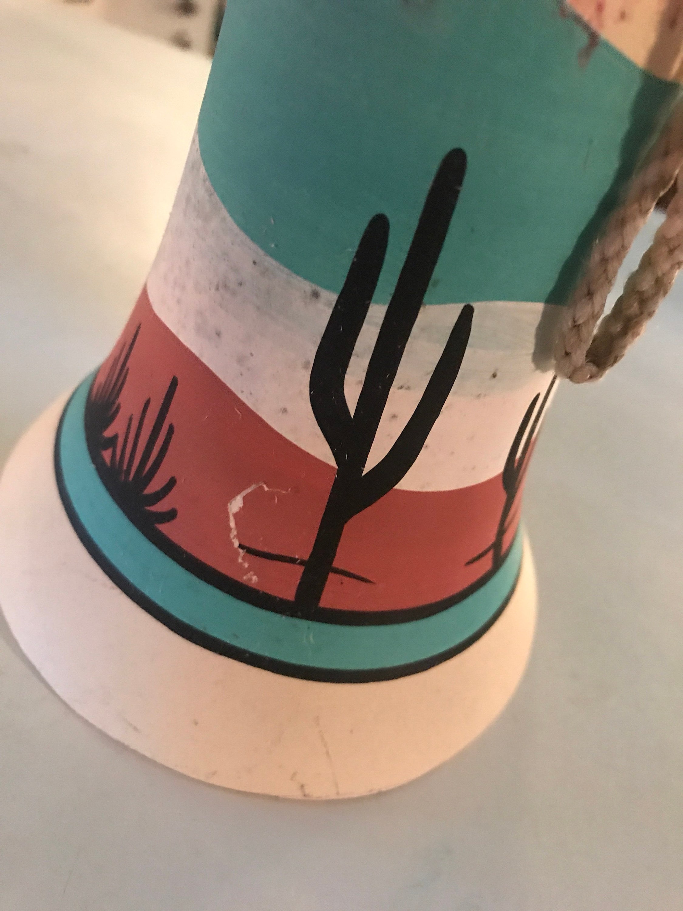 Vintage Midwest Ceramic Bell. Native American Ceramic Bell Windchime