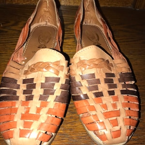 Vintage 1980’s Women’s Brown Woven Summer Shoes