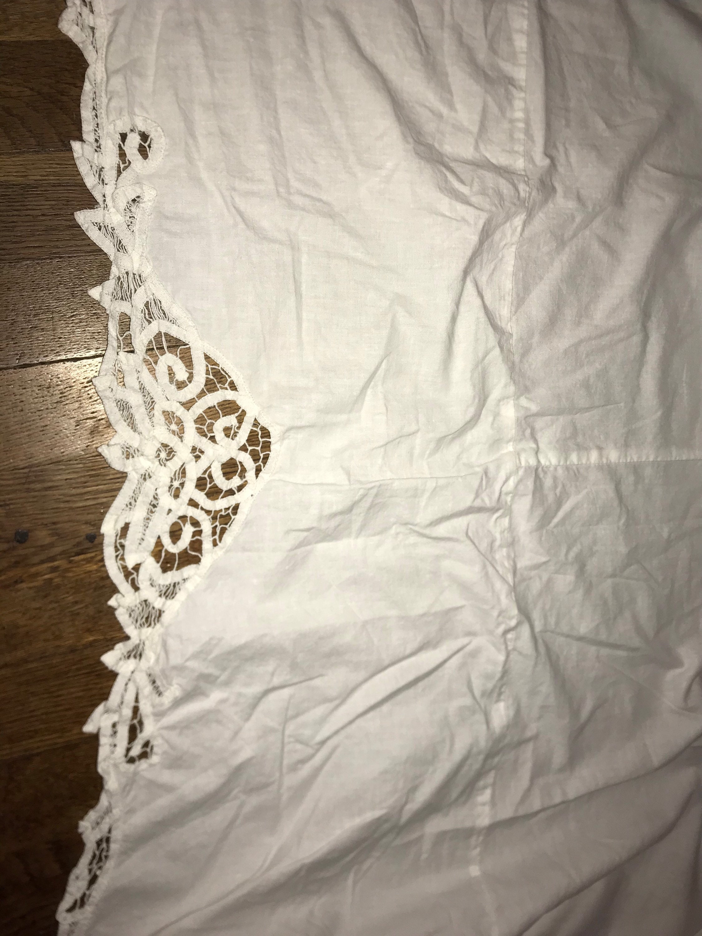 Battenburg lace bed skirt queen sale