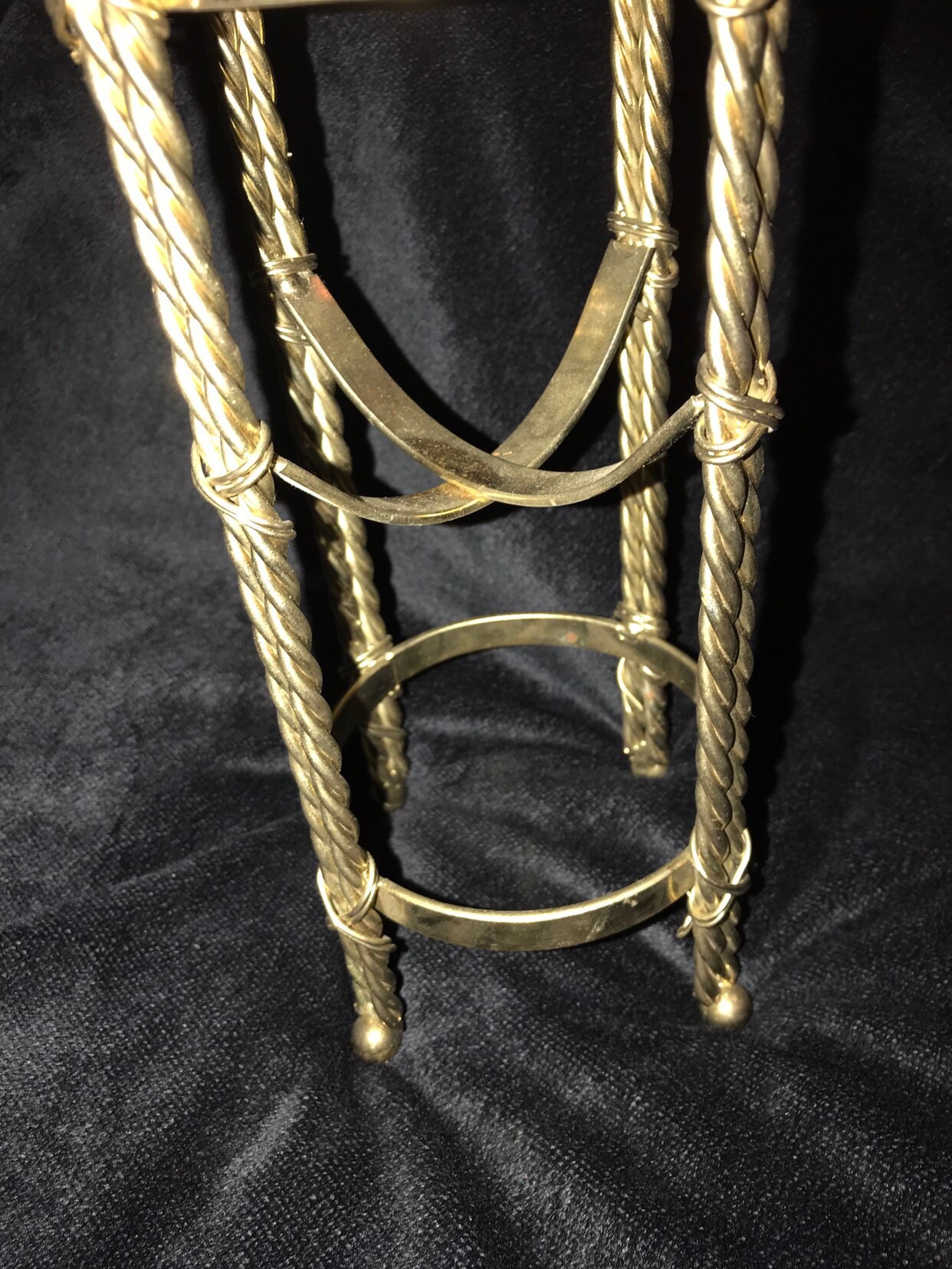 Reserved for Paula Vintage Brass Stand. Vintage Brass Gazing Ball