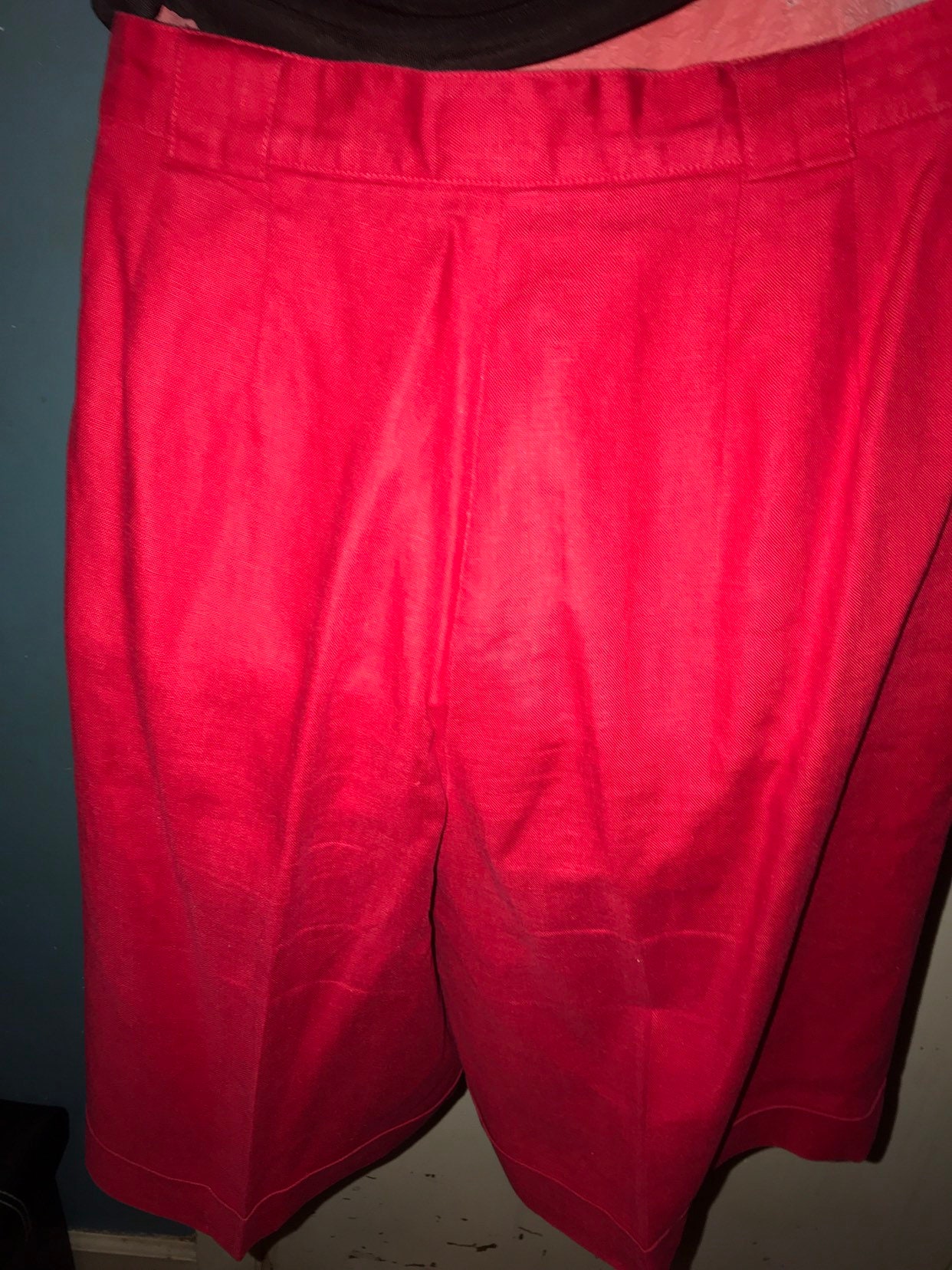 Vintage 90's Talbots Red Shorts. Red 90's Linen Shorts. Talbots Red