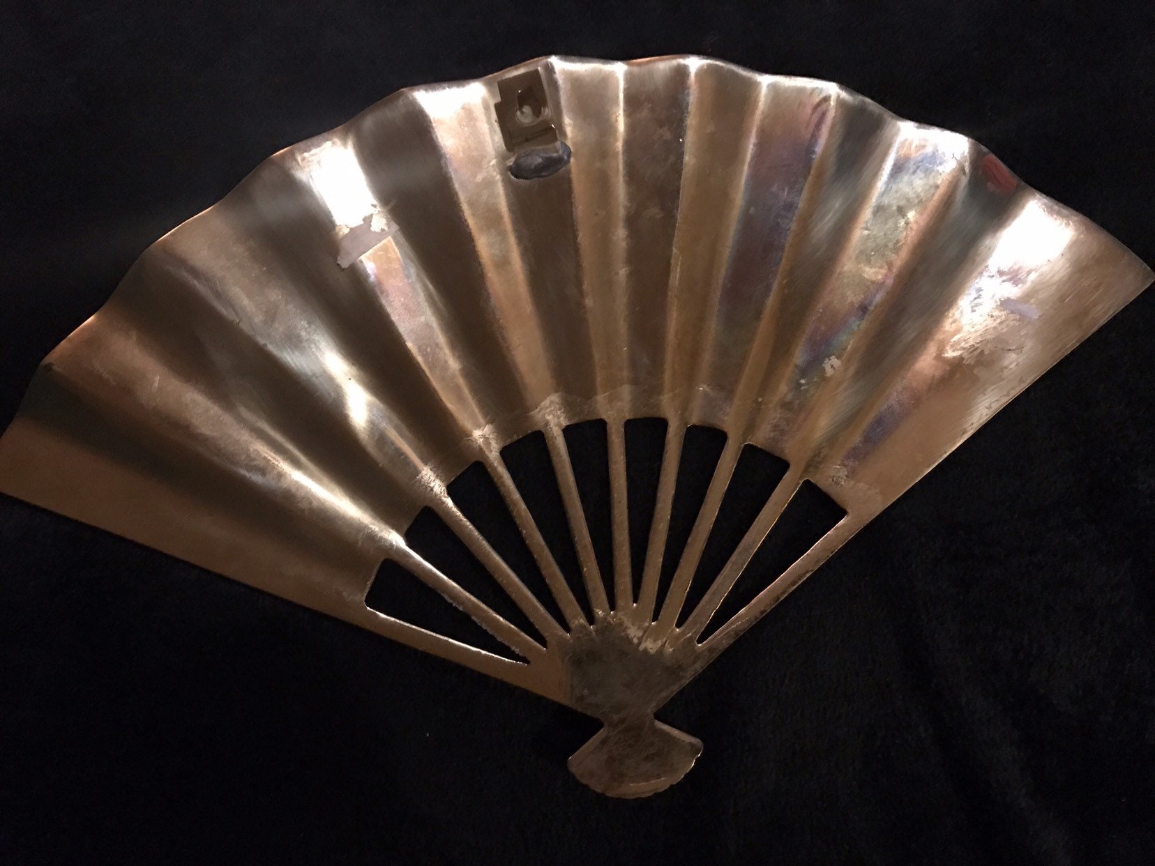 Vintage Brass Fan. Decorative Brass Wall Hanging Fan. Intricate Brass Fan