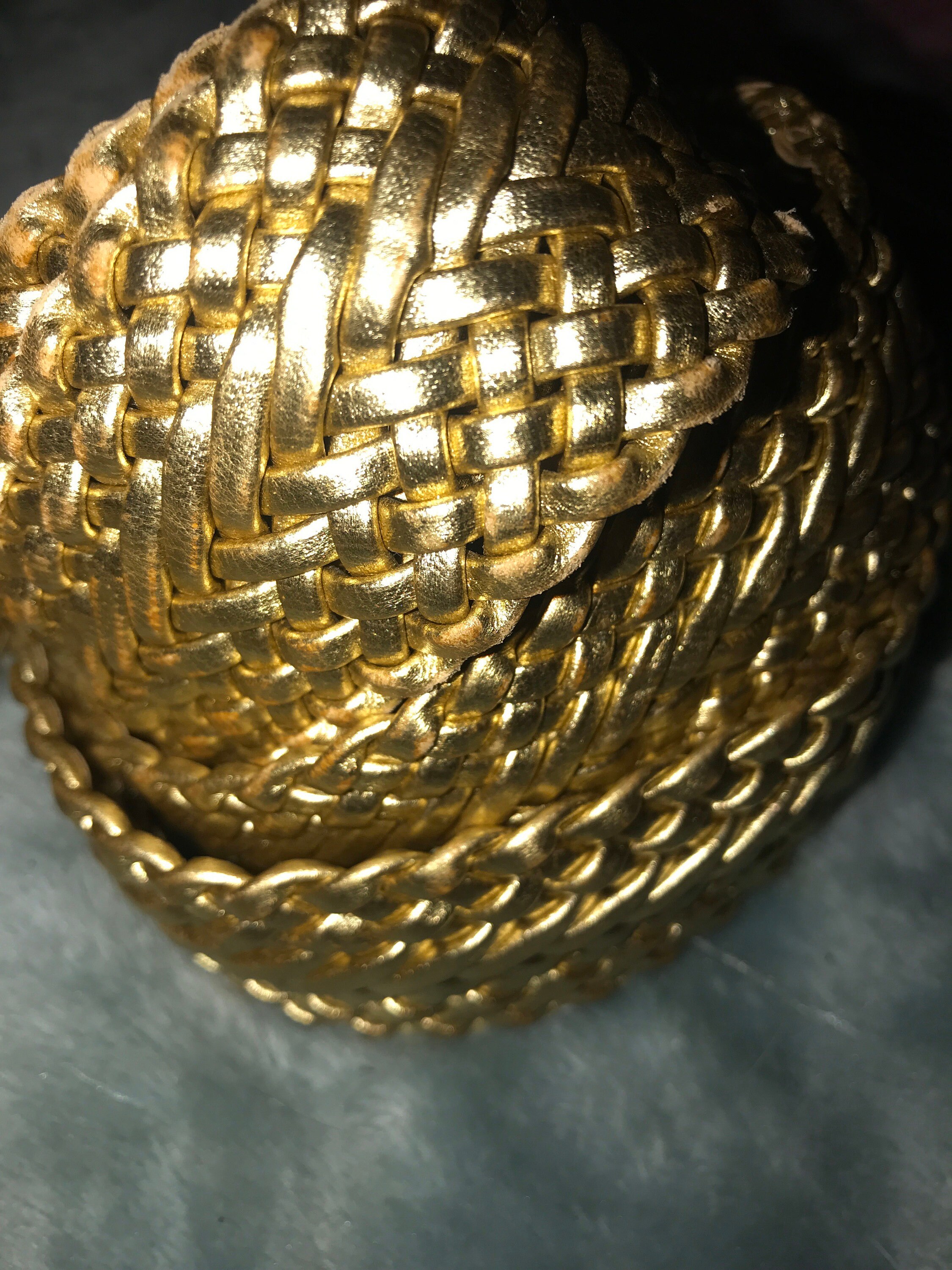 Vintage Gold Braided Leather Belt. Gold Norm Thompson Braided Leather Belt. Gold Braided Belt