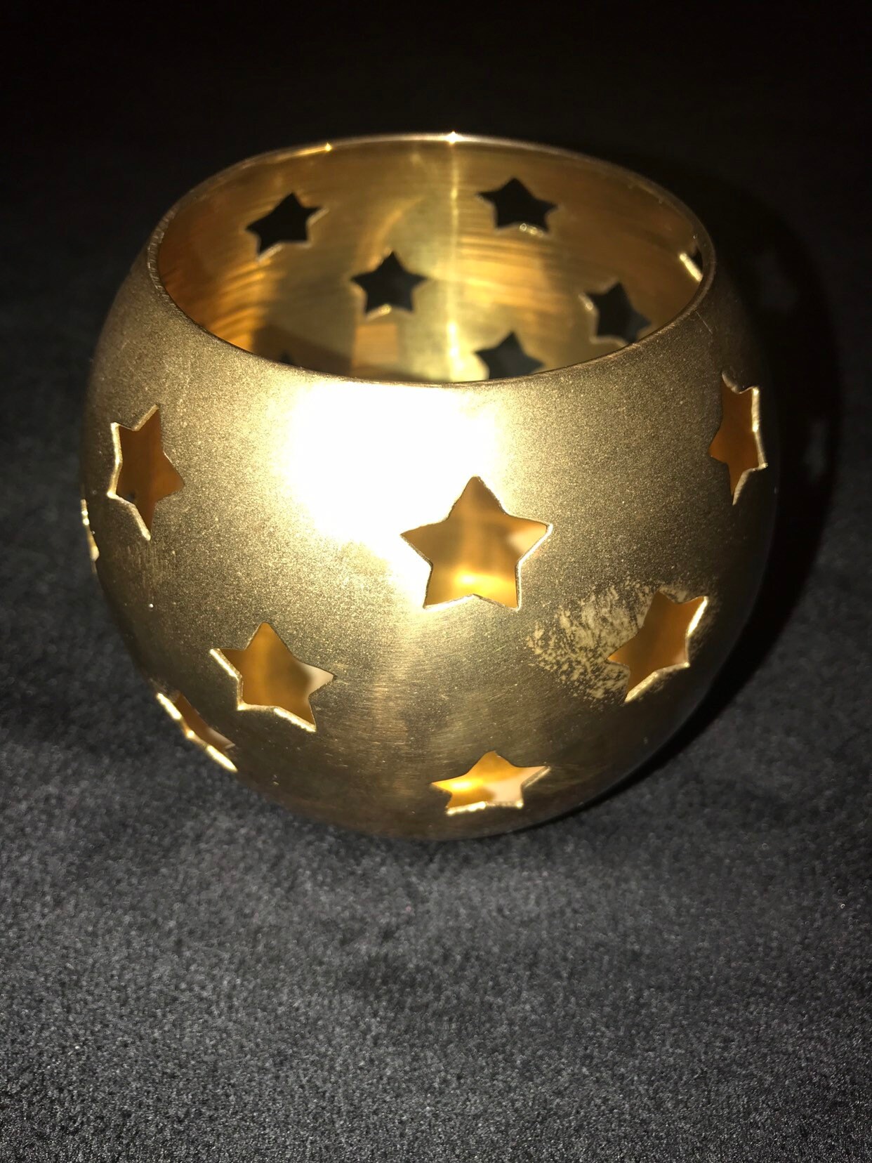 Vintage Brass Candle Holders. Brass Cut Out Star Round Candle Holders