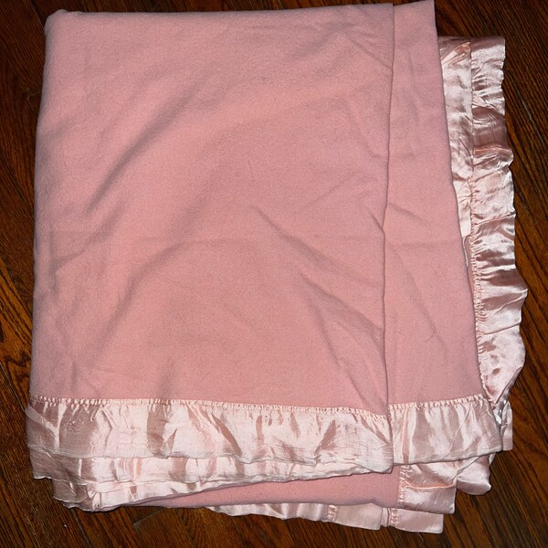Pink Wool Blanket Etsy