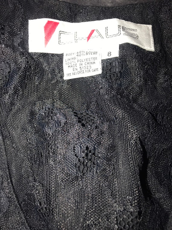 Vintage Black Lace Chaus Blouse. 90's Black Lace … - image 5
