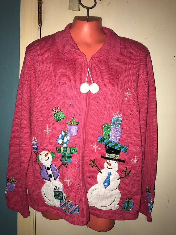 Ugly Light Up Christmas Sweater. Vintage Ugly Chri